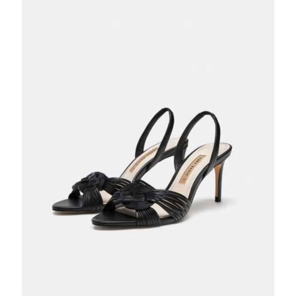 Zara NWOT black braided heels